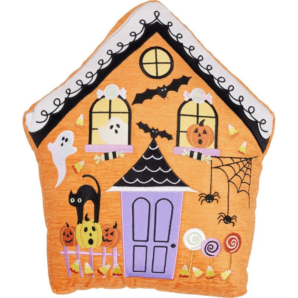 Isaac Mizrahi New York Spooky House Shaped Throw Pillow